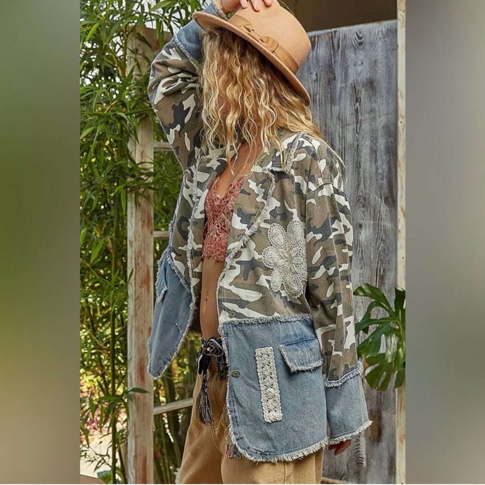 NWT: POL Camouflage and Denim Jacket - Picture 14 of 14